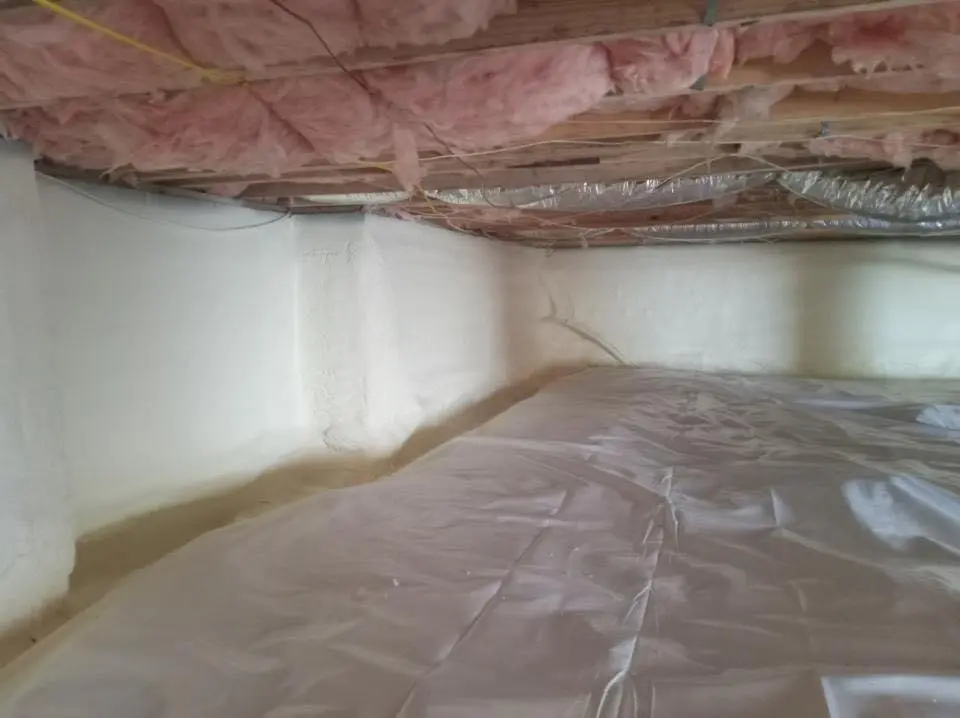 Crawl space encapsulation with closed-cell spray foam for Attic Insulation in San Elizario